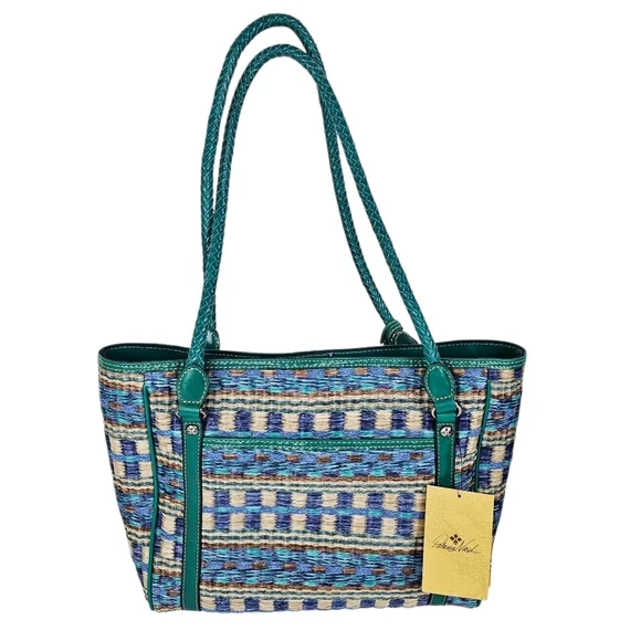 Patricia Nash Teal Woven Cameley Tote NWT - Picture 2 of 15
